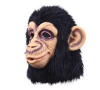 Costume da scimmia, maschera da scimmia a testa intera, maschera animale per costume di Halloween, maschera da gorilla di Halloween, maschera per animali da scimpanzé, maschera scimpanzé nera per