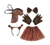 Costume da scoiattolo, accessorio per Halloween e cosplay, con coda, con papillon in peluche, per Natale, Pasqua, feste in maschera, teatro, scuola, servizi fotografici