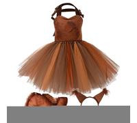 Costume da scoiattolo per costume da scoiattolo per costume da animale | Vestito tutu cosplay a tema giungla per ragazze, con orecchie, fascia, coda per ragazze di età compresa tra 1 e 12 anni
