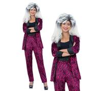 Costume Da Sera Glam Rock Anni '80 Per Donne Zebra Rosa