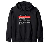 Costume da Serial Killer, Divertente per Halloween Felpa con Cappuccio