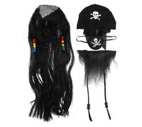Costume Da Set Parrucca Baffi Accessori Per Pirata Costumi Di Halloween
