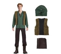 Costume da singhiozzo da uomo, set da gioco di ruolo da cavaliere del drago vichingo sdentato, camicia medievale, pantaloni, cintura, costume da guerriero celeste per feste di Halloween