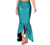 Costume da sirena da donna, gonna da sirena da donna, costume per danza del ventre, maxi gonna lunga con squame di pesce, elegante gonna glitterata, per Halloween, carnevale, costume di carnevale