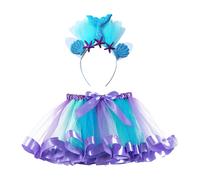 Costume da sirena per bambine, abito con gonna tutù e fascia per capelli, abiti