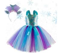 Costume da sirena per bambini, costume da sirena, con fascia per la testa, per feste di compleanno, Halloween, Natale, cosplay