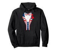 Costume da Smoking da Uomo con Stampa Divertente Union Jack Felpa con Cappuccio