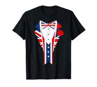 Costume da Smoking da Uomo con Stampa Divertente Union Jack Maglietta