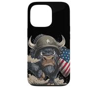 Costume da soldato Big Bison per gli amanti dei colori e degli scudi USA Custodia per iPhone 13 Pro