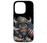 Costume da soldato Big Bison per gli amanti dei colori e degli scudi USA Custodia per iPhone 14 Pro