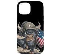 Costume da soldato Big Bison per gli amanti dei colori e degli scudi USA Custodia per iPhone 15