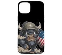 Costume da soldato Big Bison per gli amanti dei colori e degli scudi USA Custodia per iPhone 15 Plus