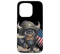 Costume da soldato Big Bison per gli amanti dei colori e degli scudi USA Custodia per iPhone 15 Pro
