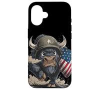Costume da soldato Big Bison per gli amanti dei colori e degli scudi USA Custodia per iPhone 16