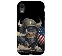 Costume da soldato Big Bison per gli amanti dei colori e degli scudi USA Custodia per iPhone XR