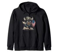 Costume da Soldato Big Bison per Gli Amanti dei Colori e degli Scudi USA Felpa con Cappuccio
