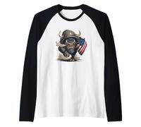 Costume da Soldato Big Bison per Gli Amanti dei Colori e degli Scudi USA Maglia con Maniche Raglan