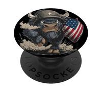 Costume da soldato Big Bison per gli amanti dei colori e degli scudi USA PopSockets PopGrip Adesivo
