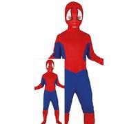 FIESTAS GUIRCA | Costume Spider Boy Bambino (7-9 anni) - Cappuccio e Tuta per Ragazzi - Costumi da Supereroi e Cattivi per Feste, Carnevale e Halloween - Ideale per Maschi - Rosso e Blu