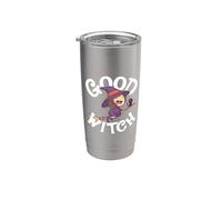 Costume da strega buona con un gatto per le streghe di Bicchiere termico in acciaio inox doppia parete