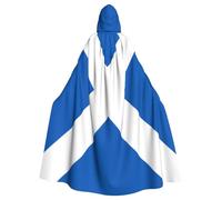 Costume da strega con bandiera scozzese, costume horror per Halloween, con mantello con cappuccio, da uomo, perfetto per cosplay e feste