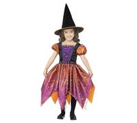 Costume Da Strega Con Luna E Stelle Per Ragazze, Costume Di Halloween Colorato