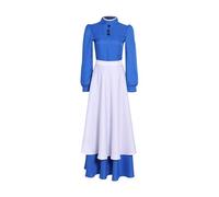Costume da strega da donna per Halloween, Sophie, fiaba, cosplay, vestito blu e grembiule bianco, incantevole costume nero con cappuccio gotico (A, S)