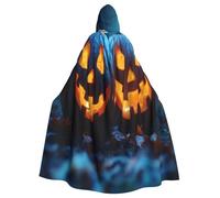 Costume da strega di Carnevale da zucca, costume horror per Halloween, con mantello con cappuccio, per uomo, perfetto per cosplay e feste
