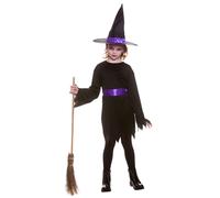 Costume Da Strega Di Mezzanotte Per Bambine, Outfit Elegante Di Halloween