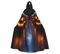 Costume da strega di zucca di Halloween, costume horror con mantello con cappuccio, per uomo, perfetto per cosplay e feste