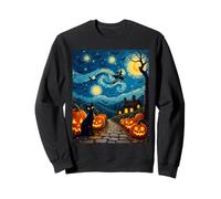 Costume da Strega Gotica di Van Gogh per Halloween, Gatto Nero Felpa