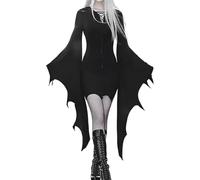 Costume da strega gotico da donna con maniche a pipistrello | Costume da ballo in maschera con maniche a pipistrello, per cosplay, feste in maschera, feste, riunioni, casa infestata