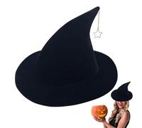 Costume da strega per adulti, cappello da strega per Halloween, con ciondolo a forma di stella, per feste del terrore, per adulti, spettacoli teatrali