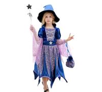 Costume da strega per bambina, per Halloween, carnevale, cosplay, con | Costumi da strega per ragazze per la scuola Photo Prop Holiday Cosplay Party Giochi di ruolo Vestire Carnevale Halloween
