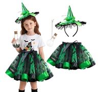 Costume da strega per bambini con fascia da strega e bottiglia magica, costume da strega, costume da strega, costume da strega, costume da strega, costume da strega per Halloween, carnevale