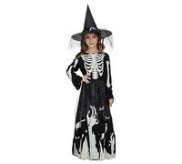 Costume da strega per bambini, traspirante, comodo, per le vacanze horror | Costume da strega per bambini con cappello e per ragazze, per compagne di classe, sorelle e figlie, casa fantasma, cosplay