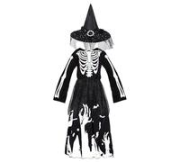 Costume da strega per bambini, traspirante, comodo, per le vacanze horror | Costume da strega per ragazze, per drammatica, cosplay, eventi, feste, studenti, compagne di classe, sorelle