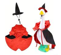Costume da strega per oche da prato con cappello regolabile sicuro e mantello resistente alle intemperie per la stagione