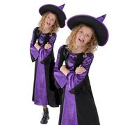 Costume Da Strega Per Ragazze Halloween Costume Elegante Età 4-12 Anni