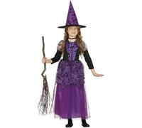 COSTUME STREGHETTA HALLOWEEN CARNEVALE GUIRCA VESTITO STREGA BIMBA WITCH ABITO