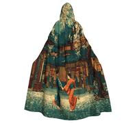 Costume da strega sotto il monte Fuji, costume horror per Halloween, con mantello con cappuccio, per uomo, perfetto per cosplay e feste