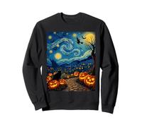 Costume da Strega Stellata di Van Gogh per Halloween, Gatto Nero Felpa