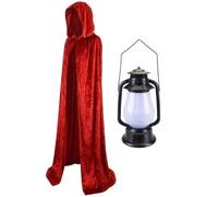 Costume da traditore, mantello rosso con cappuccio e lanterna illuminata, divertente vestito ispirato alla TV, per adulti, per Halloween e feste, serie British Show