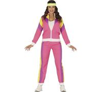 Costume da Tuta da Anni 80 Rosa per Donna M