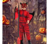 Costume da tuta di Halloween con coda alata per foto di scena in maschera