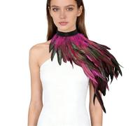 Costume da uccello gotico da donna, sciarpa, piume, spalla, ali di Halloween, costume da pavone, vintage, piuma, regolabile, sexy, colore nero, accessorio classico, costume da carnevale, O Rosa Caldo