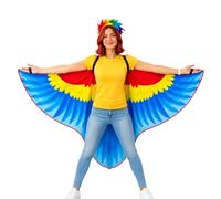 Costume da uccello per adulti, abbigliamento per cosplay, reversibile e | Costume da ali da pappagallo per adulti, per spettacoli e spettacoli sul palco, mascherate, fotografie