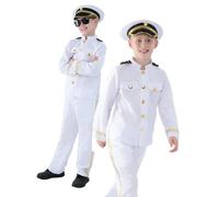 Costume Da Ufficiale Navale Bianco Per Bambini, Abito Elegante, Età 7-12 Anni