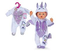 Costume da unicorno BABY born - Con cappuccio, ricami e dettagli scintillanti - Accessori per bambole di alta qualità - Vestiti adatti a bambole di 43 cm