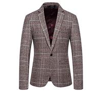 Costume da uomo a quadri alla moda con tasche da uomo invernali, rosso, XL